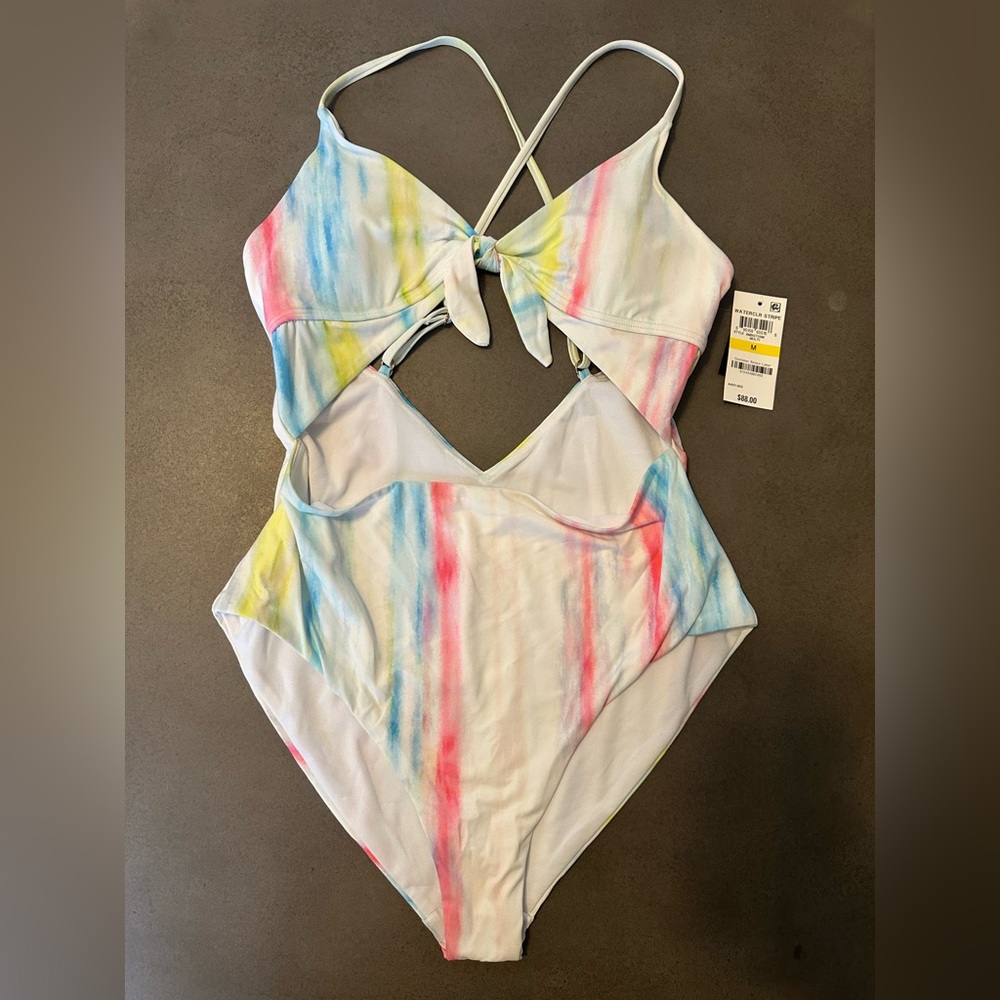 Bar III Multicolor Tie-Dye One Piece Swimsuit